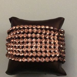 Crystal and beaded stretch bracelet